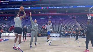 SIXERS PAUL GEORGE (missed last 3 games) GETTING UP SHOTS AND READY TO PLAY TONIGHTS GAME VS PISTONS