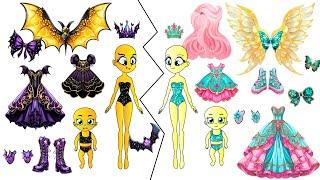 My little pony  Angels vs Demons  Dresses- Flutterbat and others - Blind bags -MLP Paper Craft