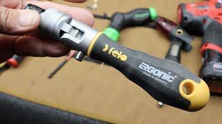 Felo Ergonic 5-Position K Handle Ratcheting Bit Driver: Strong. Solid. German. 1/2 cost of Snap On.