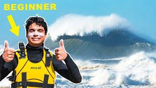 Beginner Surfs WORLD'S LARGEST WAVE (Nazaré, Portugal)