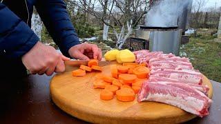 Сельский Ужин, Жаркое по-Деревенски. Countryside Dinner Rustic Roast.