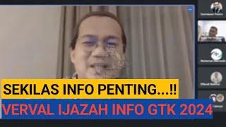 Info GTK...‼️ Verval ijazah di info gtk 2024