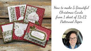 5 Beautiful Christmas Cards From One 12x12