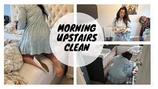 Clean With Me | Morning Upstairs Tidy | Trash Bag | Making Beds