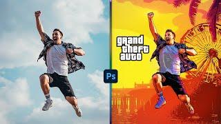 How to create GTA style cartoon effect in Adobe Photoshop cc || Photoshop Tutorials 2021|| KEP