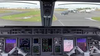 Take-Off At Bordeaux Embraer ERJ-135 Legacy 650 (Cockpit view)