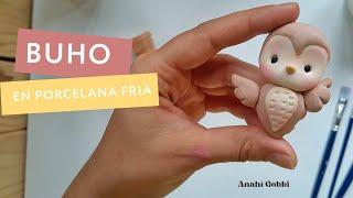 BUHO- APLIQUE EN PORCELANA FRIA - PASO A PASO - SIN MOLDES