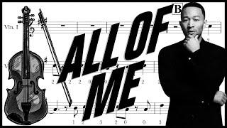 ALL OF ME violin sheet /partitura violín/ partitura violino / easy violin sheet / John Legend