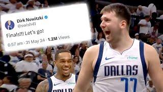 NBA PLAYERS REACT TO MAVS ELIMINATING WOLVES IN GAME 5  - LUKA WHO'S CRYING NOW TRASH TALKS FAN