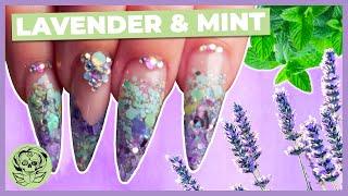 Lavender and Mint Acrylic Glitter Design tutorial