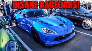 RACECARS INVADE CARS AND COFFEE SHOW AND SEND IT ON THE WAY OUT!