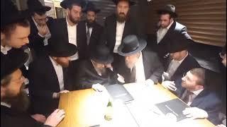 Rav Fruend and Harav Lazer Yudel Finkel escorting Maran Harav Dov Landau Shlita to the airport