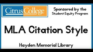 MLA Citation Style 8th edition HD