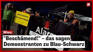 "Beschämend!" – das sagen Demonstranten zu Blau-Schwarz