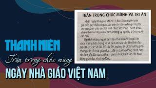 Báo Thanh Niên trân trọng chúc mừng Ngày Nhà giáo Việt Nam