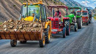 JCB 3dx Loading Mud in Dumper and Tractor | Tata 2518 Truck | Mahindra and Swaraj Tractor