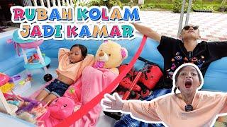 RUBAH KOLAM RENANG JADI KAMAR! CHALLENGE LEIKA DAN TOMPEL!