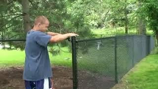 Black Vinyl Chain Link Installation by Good Neighbor Fence Company