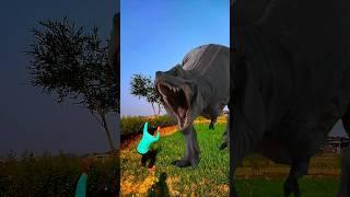 T-Rex chase - Dinosaur attack in khet Sant fan club jurassic world. #shorts #dinosaur #dinosaurus