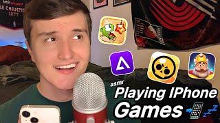 ASMR Playing IPhone Games  (relaxing gaming + gum chewing)