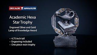 360 View - CM-99215 Silver Hexa Star Academic Trophy by Decade Awards!