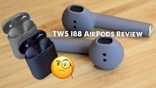 TWS i88 MATTE BLACK & GREY AIRPODS 2 CLONES REVIEW