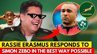 RASSIE ERASMUS RESPONDS TO THE EXPLOSIVE IRISH INSULT OF SIMON ZEBO! | SPRINGBOKS NEWS