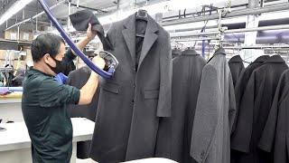 Long Coat Mass Production Process. Korean Menswear Factory