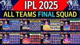 IPL 2025 - All Teams Squad | IPL Team 2025 Players List | RCB, MI, CSK, KKR, GT, SRH Squad IPL 2025