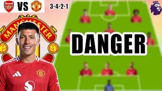 MARTINEZ OUT ~ Arsenal vs Man United | Amorim's Strongest 3-4-2-1 Lineup With Højlund | EPL 2024/25