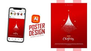 How to Make Christmas Poster Design in Adobe Illustrator I Illustrator Tutorial I Christmas Poster