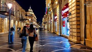 Baku nights are so beautiful, City Center -November ,2021  Nizami Street - Walking Tour - Azerbaijan