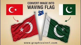 How to Convert Image into Flag | Adobe Photoshop Tutorial | Graphics Inn | Free Mockup