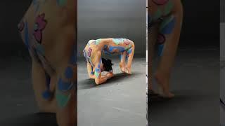 Body art   song by JohnBorn model is clothed   taped   #yoga #stretch #bodyart #body #Shorts