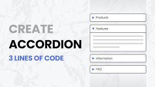 Create Accordion With Just 3 LINES Of Code (No Libraries Needed)