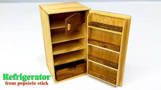 Making miniature refrigerator from sticks