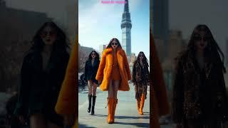 Chilled Elegance: AI Models Walk the Winter Streets ️‍️ #fashion #model #cortos#ai #style