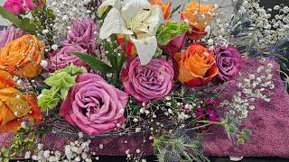 How to Create A Beautiful Birthday Floral Arrangement using Real Flowers SURPRISE in a Wintry Mix