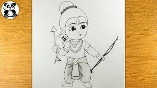 Shree Ram bhagwan with dhanush pencilsketch | cute drawings ​⁠@TaposhiartsAcademy