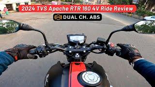 2024 TVS Apache RTR 160 4V Dual Ch. ABS Ride Review - Is It Better Than Pulsar N160 ?
