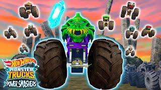 Hot Wheels Monster Trucks vs. Giant Skelesaurus! | Hot Wheels Monster Trucks Power Smashers