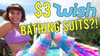 $3 BATHING SUITS FROM WISH!? - WISH BATHING SUIT HAUL 2019