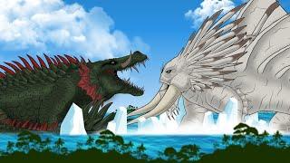 Godzilla cartoon ; Lizzie VS Mosasaurus & Bewilderbeast  Ep.03