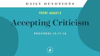 Accepting Criticism – Daily Devotional