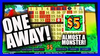 High Limit KENO! $20 Bets! One Away from a Monster!