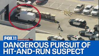 Police chase: Authorities in pursuit of alleged hit-and-run driver