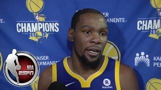 Kevin Durant talks Lakers, being a part of Kobe Bryant’s jersey retirement | ESPN