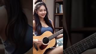 Beautiful girl playing guitar acoustic song #guitar #guitarcover#guitarsolo#guitarplayer #shortvideo