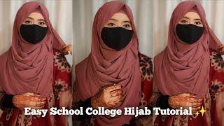 Simple And Easy School Hijab   Tutorial Without Inner Cap | Quick Hijab Styles For School College |