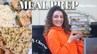 MEAL PREP DE ALMOÇOS SAUDÁVEIS E FÁCEIS - Mac & cheese com frango e almôndegas de atum e espinafres